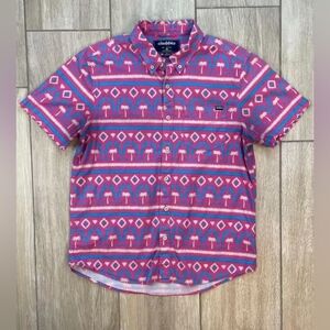 Colorful Palm Tree Patterned Women's Button Down Shirt